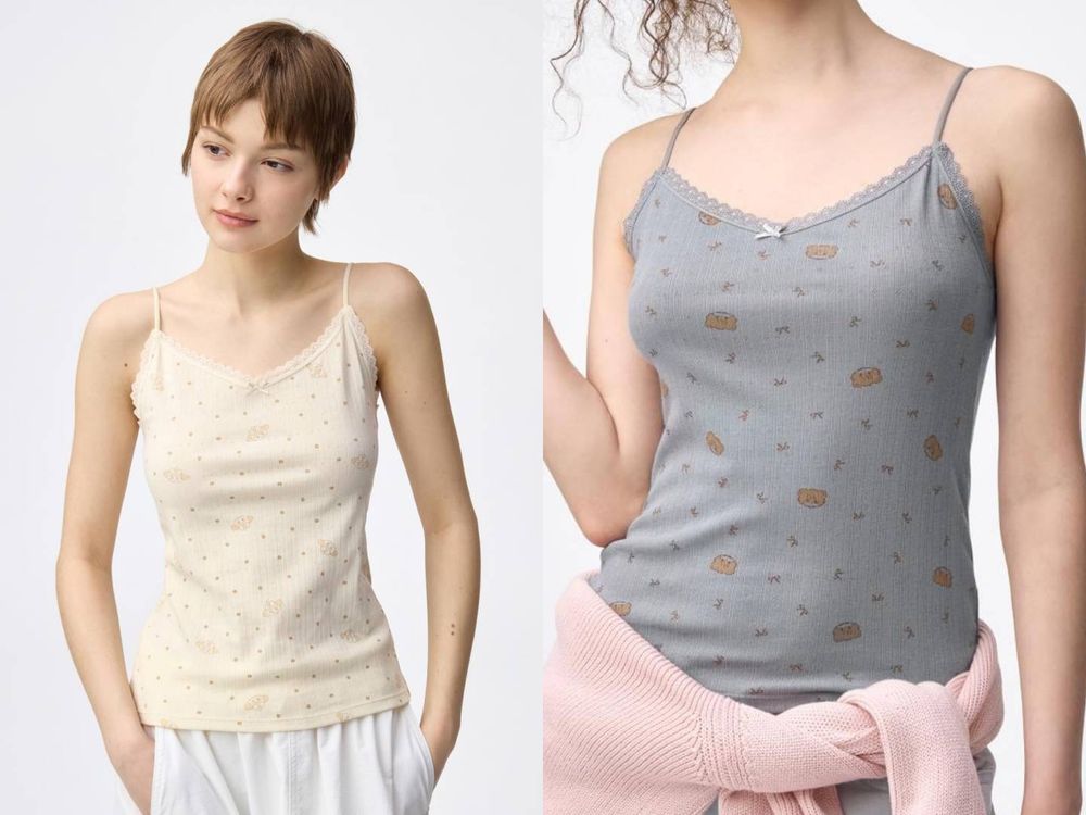 GU這系列可愛瘋！超萌日本插畫聯名「蝴蝶結小貓T恤」好可愛、百元吊帶背心一不小心就包色！-5