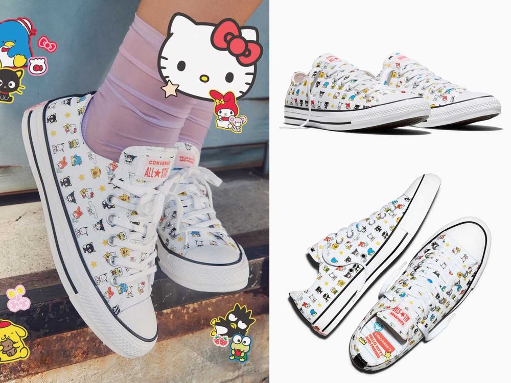 又來搶錢！CONVERSE三麗鷗聯名可愛爆炸！「滿滿Kitty、大耳狗」秒融化、台灣這天開賣！-2