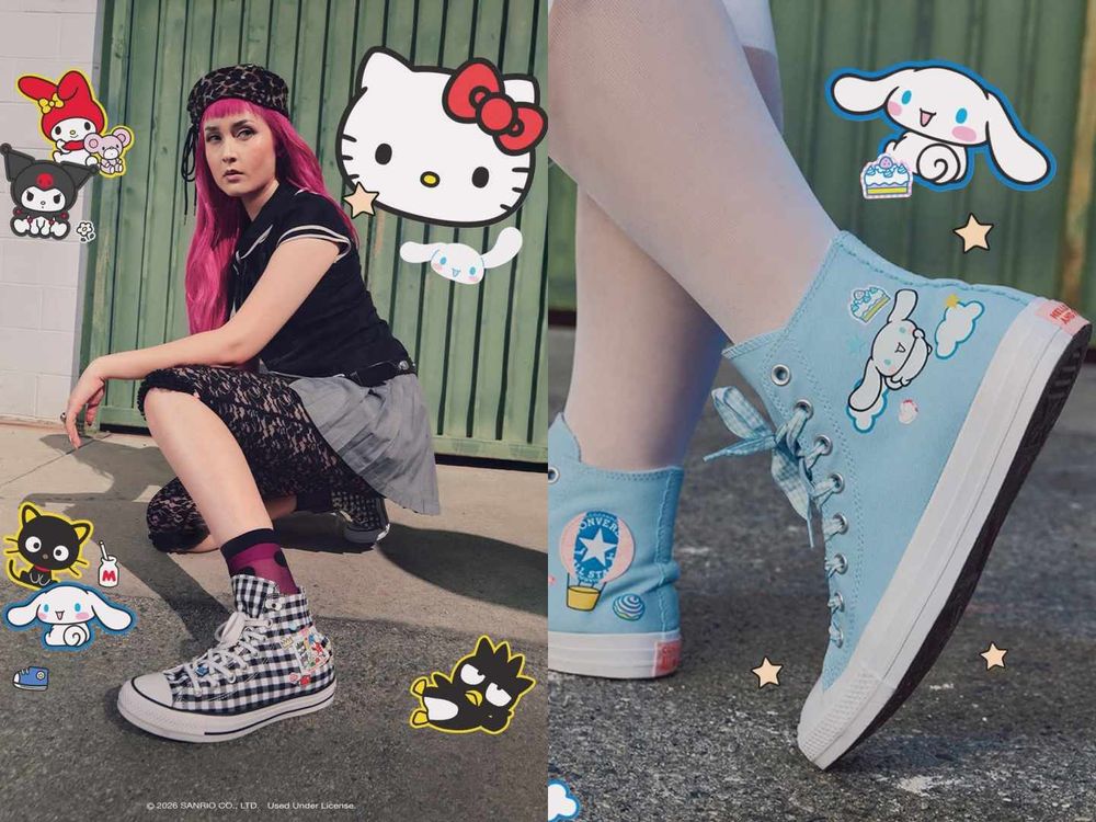 又來搶錢！CONVERSE三麗鷗聯名可愛爆炸！「滿滿Kitty、大耳狗」秒融化、台灣這天開賣！-4