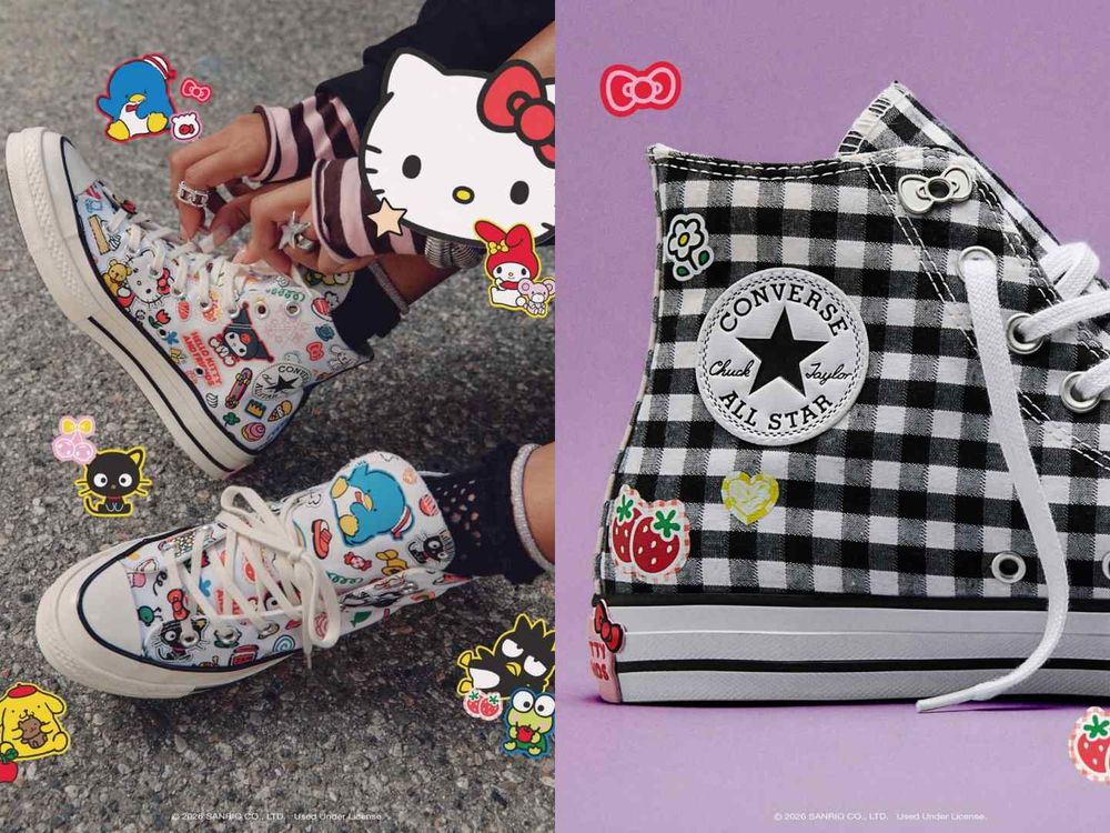 又來搶錢！CONVERSE三麗鷗聯名可愛爆炸！「滿滿Kitty、大耳狗」秒融化、台灣這天開賣！-5