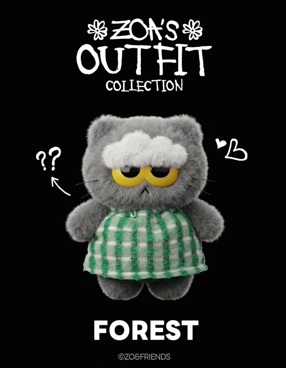 GD愛貓ZO&FRIENDS要出盲盒了？牛仔洋裝、小雛菊領巾8種造型萌炸天，網笑：根本ZOA變裝秀！-6