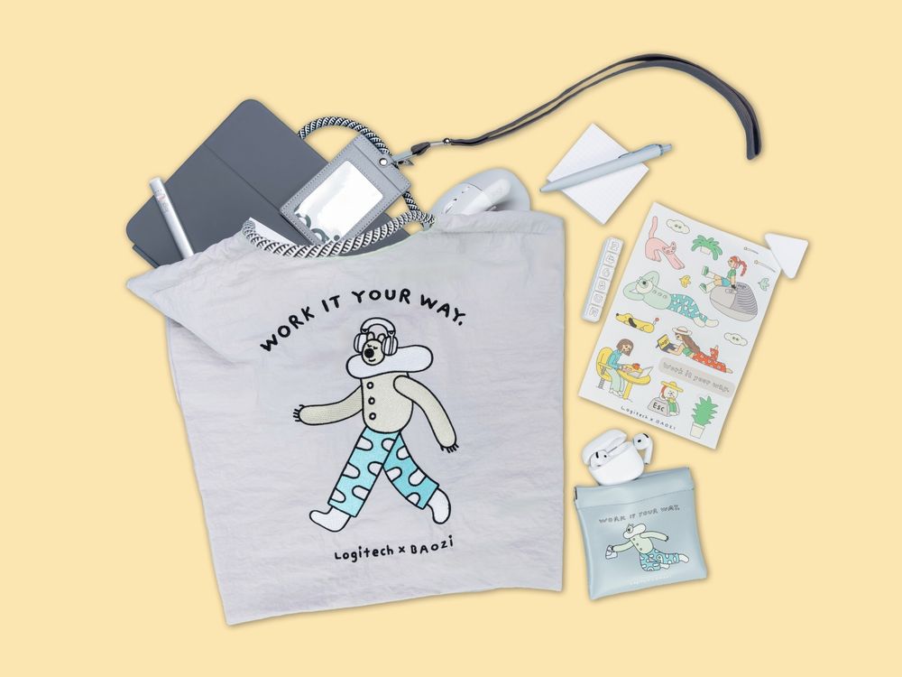 Logitech推出超美「迷霧灰」滑鼠、鍵盤！聯手療癒「熊超人」，整套用上班也有好心情！-3