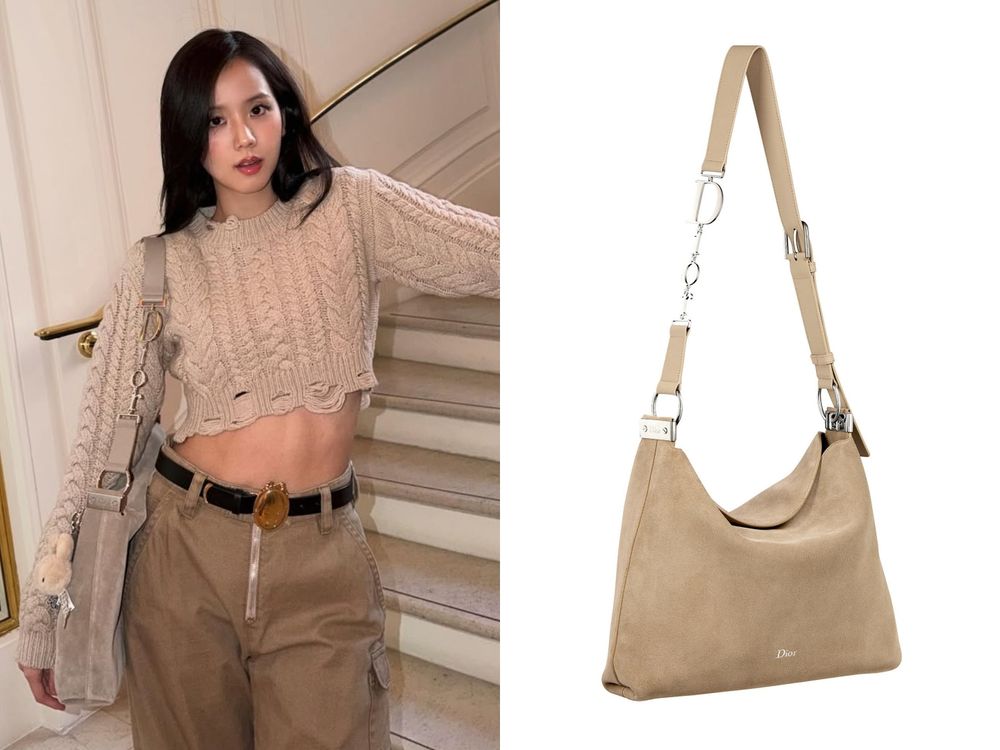 原來Jisoo揹的是這咖！大家最近都在問的Dior流浪包來了！沙色麂皮根本天菜款！-6