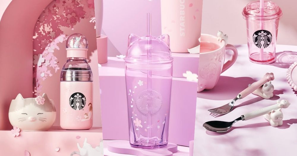 2026韓國星巴克櫻花季必買8大新品推薦！「櫻花賓士貓馬克杯、粉紫漸層貓耳冷水杯」不買會後悔！-1