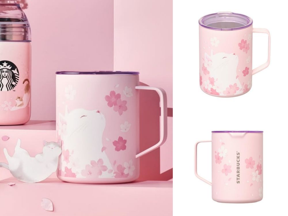 2026韓國星巴克櫻花季必買8大新品推薦！「櫻花賓士貓馬克杯、粉紫漸層貓耳冷水杯」不買會後悔！-8