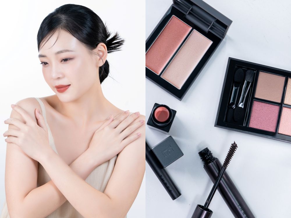 THREE 2026春彩全系列登場！層次美學＋質地堆疊打造立體妝容，日女激推柔光口紅、星紗眼影，全新柔霧光細管唇膏必收！-2