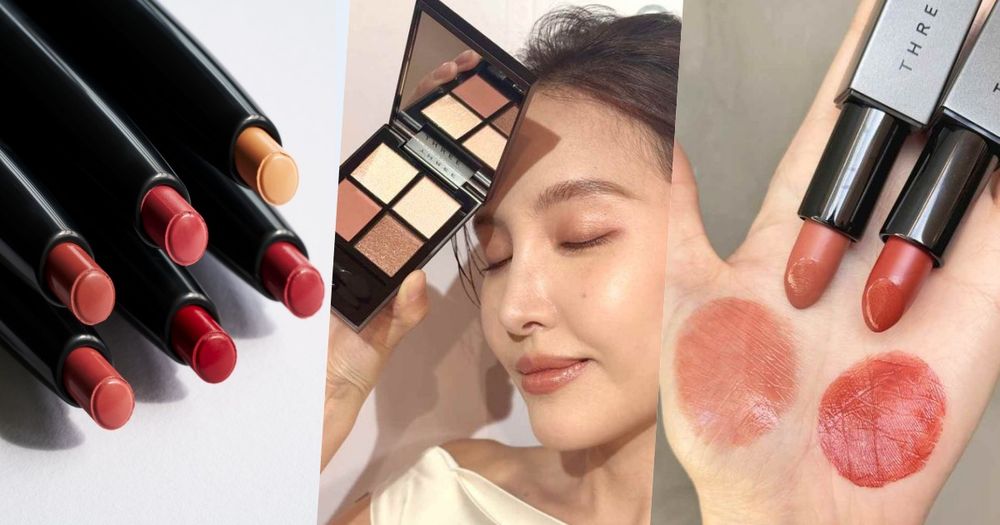 THREE 2026春彩全系列登場！層次美學＋質地堆疊打造立體妝容，日女激推柔光口紅、星紗眼影，全新柔霧光細管唇膏必收！-1