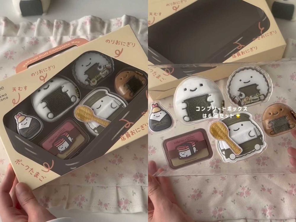 MilleFée聯名日本療癒IP打造「飯糰粉撲」！海苔飯糰、炸蝦飯糰變身超萌定妝粉撲，可愛到想整套帶回家！-14