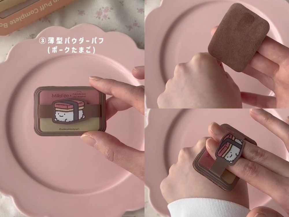MilleFée聯名日本療癒IP打造「飯糰粉撲」！海苔飯糰、炸蝦飯糰變身超萌定妝粉撲，可愛到想整套帶回家！-15