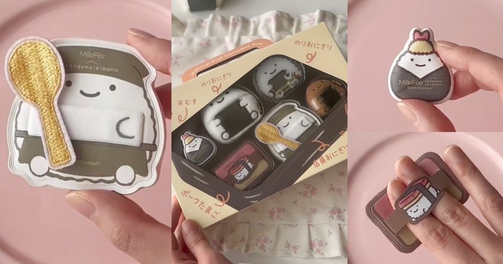 MilleFée聯名日本療癒IP打造「飯糰粉撲」！海苔飯糰、炸蝦飯糰變身超萌定妝粉撲，可愛到想整套帶回家！-1