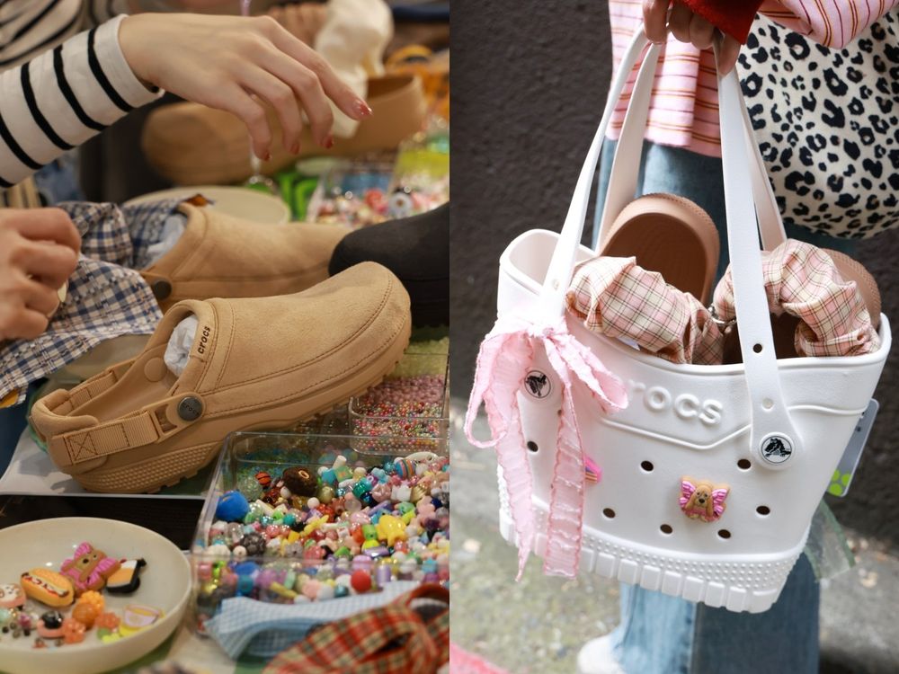 Crocs洞洞鞋又來逼人花錢了！新款麂皮雲朵拖鞋高級感拉滿、竟還推出「洞洞版」菜籃子包！-3