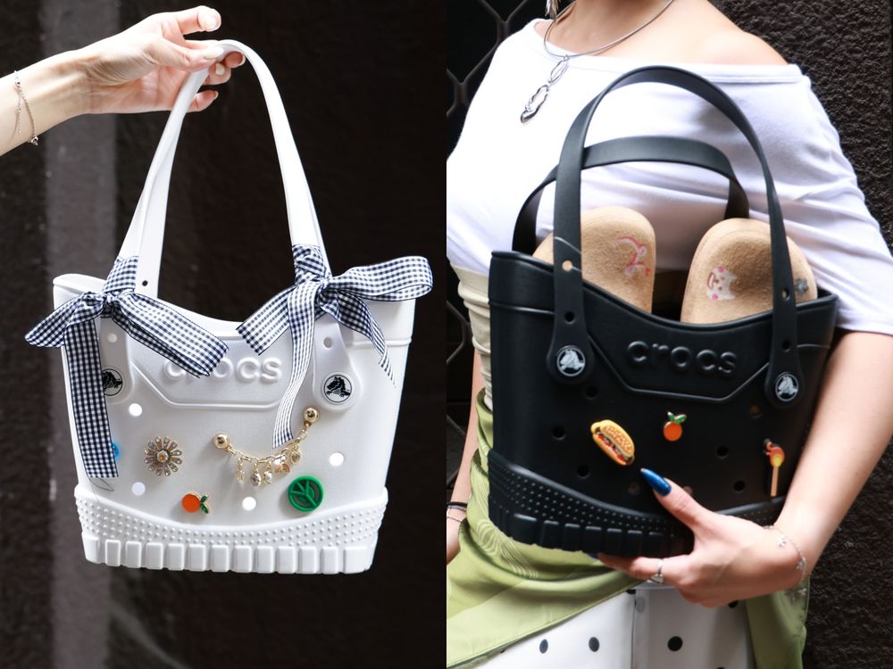 Crocs洞洞鞋又來逼人花錢了！新款麂皮雲朵拖鞋高級感拉滿、竟還推出「洞洞版」菜籃子包！-8