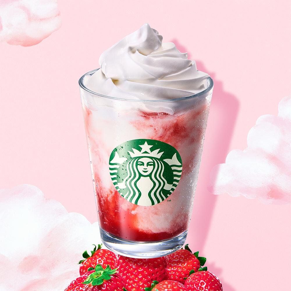 草莓控發瘋！日本星巴克春季限定「草莓泡芙星冰樂、草莓百香果茶冰沙」酸甜風味太欠喝！-5