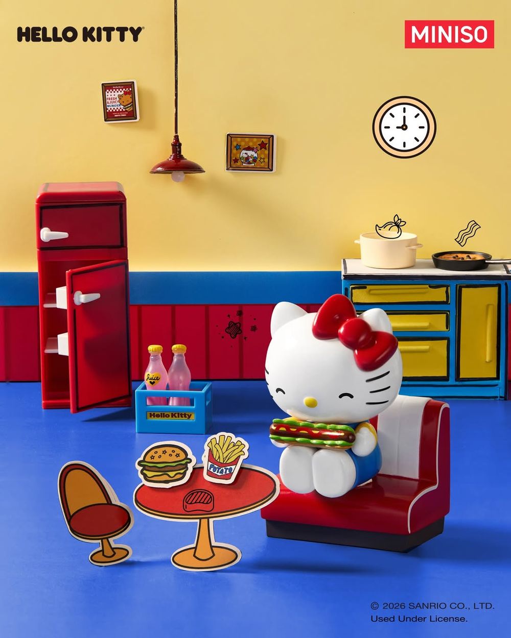 Hello Kitty復古餐館公仔盲盒來了！超可愛「凱蒂貓漢堡、飲料機Kitty」每隻都想帶回家！-4