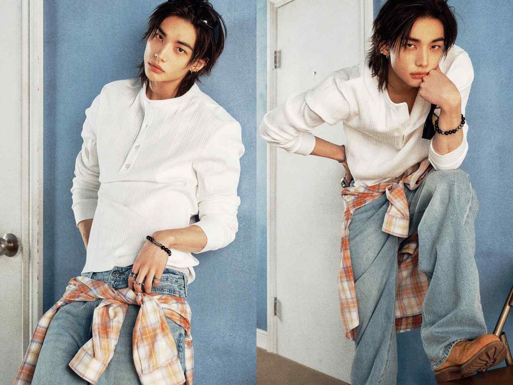 STAY們擴充圖庫！SKZ鉉辰最新「GUESS痞帥照」曝光！金絲眼鏡＋精壯臂肌太犯規、跪求官方推專屬雜誌！-6