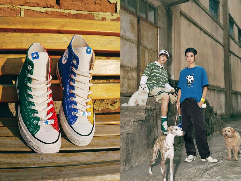 把毛小孩穿上身！CONVERSE最新聯名犯規可愛！「毛孩插畫鞋、T恤」萌到爆、一套直接穿出門！-8