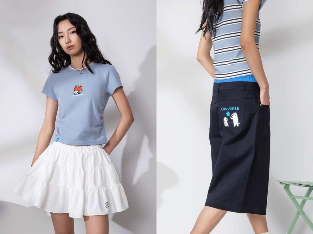 把毛小孩穿上身！CONVERSE最新聯名犯規可愛！「毛孩插畫鞋、T恤」萌到爆、一套直接穿出門！-10