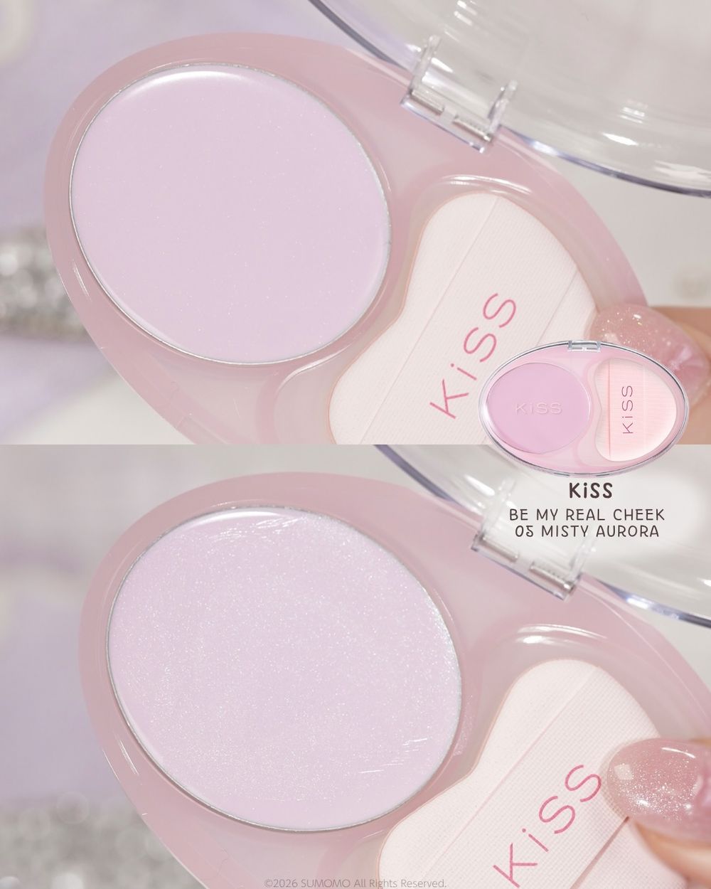 日本女生默默不說狂囤貨！LOFT隱藏人氣美妝「KISS薰衣草腮紅霜」自帶愛心粉撲，一抹五官立體、肌膚散發透明感！-8