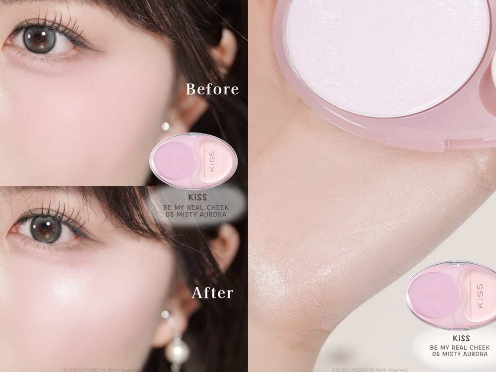 日本女生默默不說狂囤貨！LOFT隱藏人氣美妝「KISS薰衣草腮紅霜」自帶愛心粉撲，一抹五官立體、肌膚散發透明感！-11