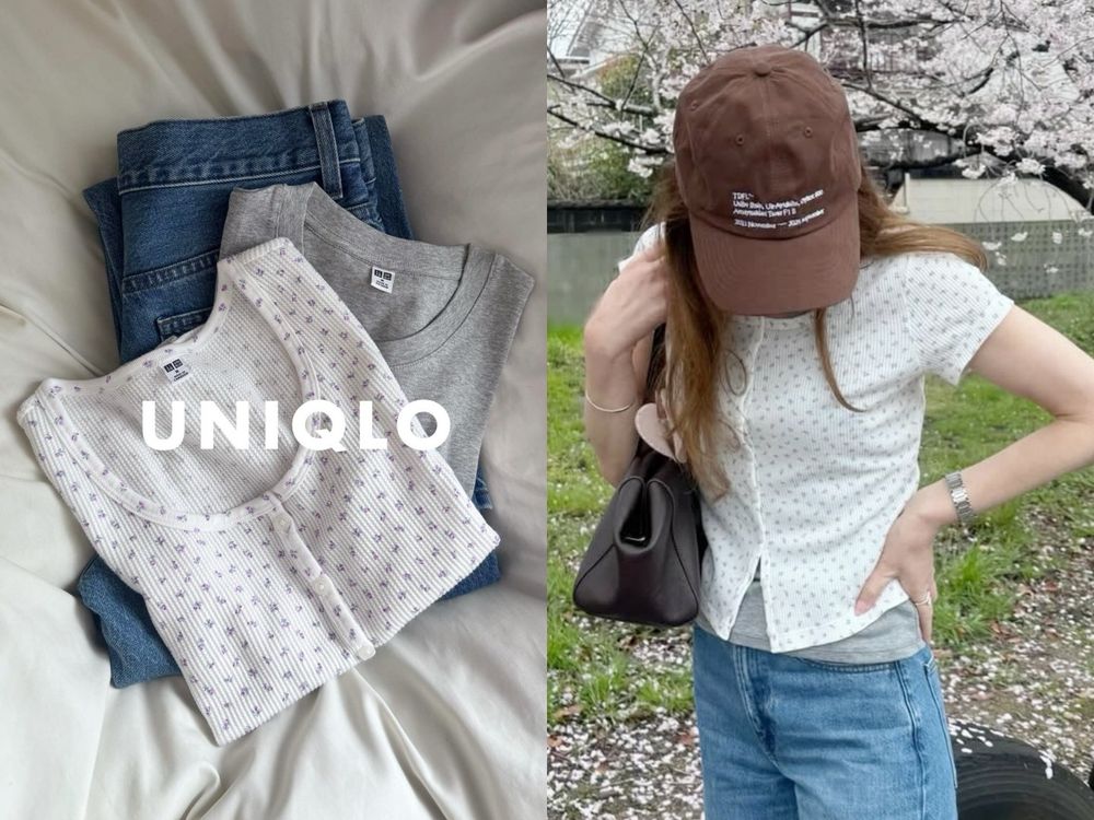 這真的是UNIQLO出的！日韓爆紅「小碎花系列」上衣、背心台灣也有賣！疊搭一秒變超時髦！-4