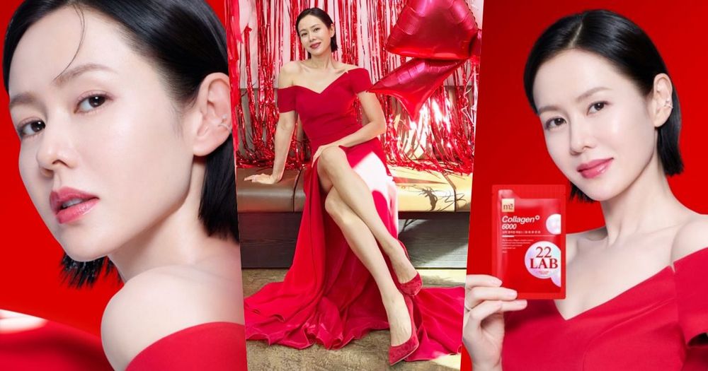 44歲直接封神！孫藝珍俐落短髮＋紅衣氣場全開，大推膠原飲實現360度零死角肌膚＋緊實輪廓管理全曝光！-1