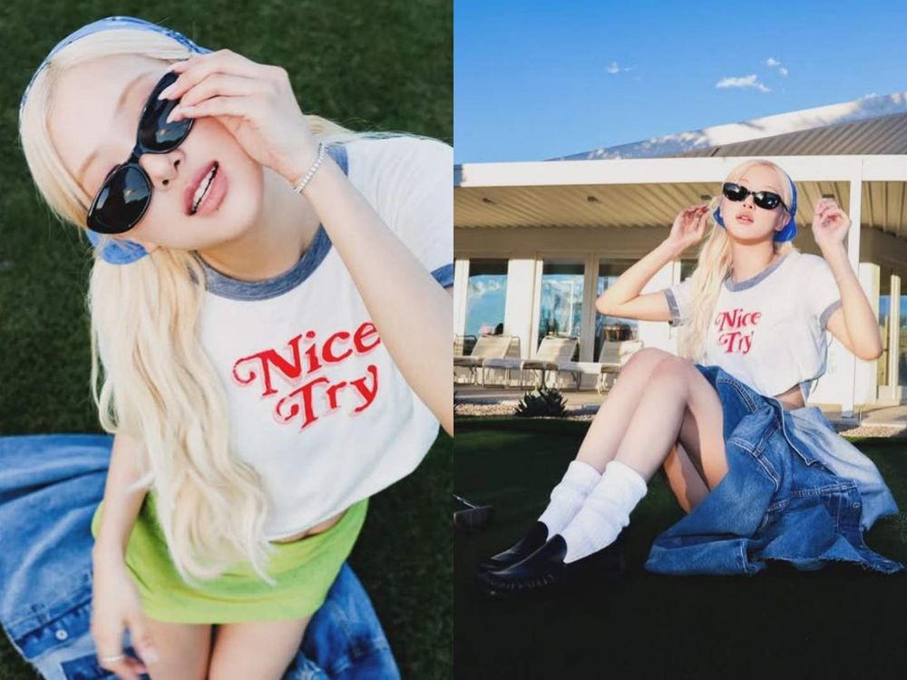 Rosé的Coachella穿搭從不讓人失望！不費力「肉式穿搭」同款T恤、墨鏡找到了！同框好友都是大咖？！-4