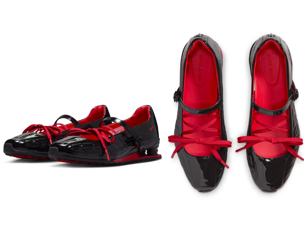 不敢相信這是Nike！最新聯名「漆皮瑪莉珍」紅黑配、交叉蝴蝶結漂亮到爆、根本女孩本命鞋！-4