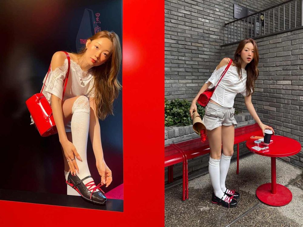 不敢相信這是Nike！最新聯名「漆皮瑪莉珍」紅黑配、交叉蝴蝶結漂亮到爆、根本女孩本命鞋！-7