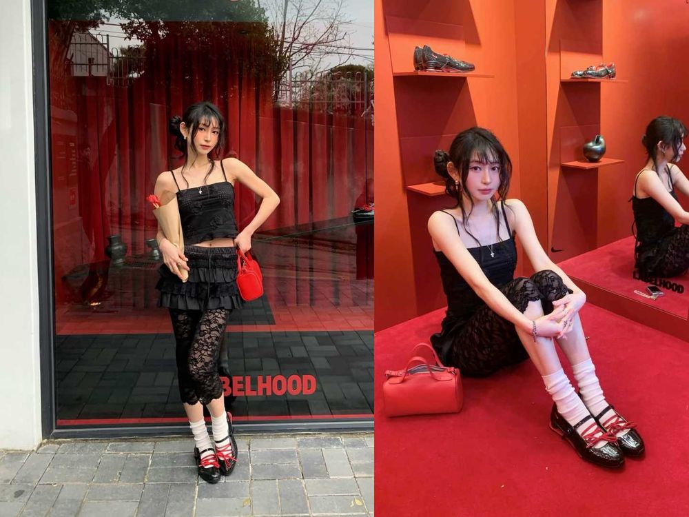 不敢相信這是Nike！最新聯名「漆皮瑪莉珍」紅黑配、交叉蝴蝶結漂亮到爆、根本女孩本命鞋！-8