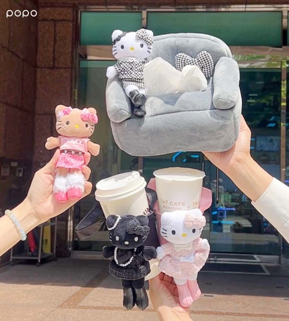 長腿Hello Kitty在7-11！超可愛70公分曬黑Kitty絨毛玩偶、豹紋凱蒂貓飲料提袋」免飛日本就能買！-10