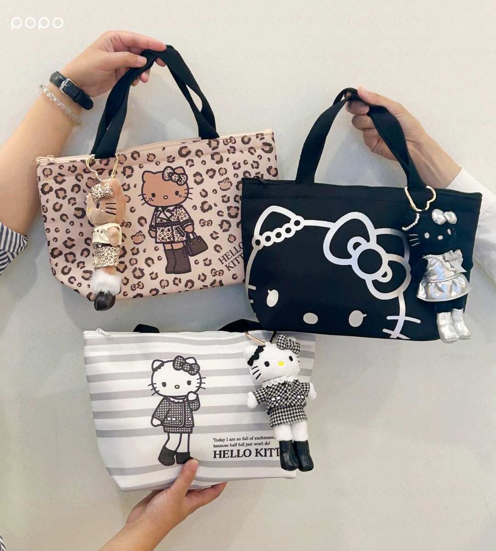 長腿Hello Kitty在7-11！超可愛70公分曬黑Kitty絨毛玩偶、豹紋凱蒂貓飲料提袋」免飛日本就能買！-8