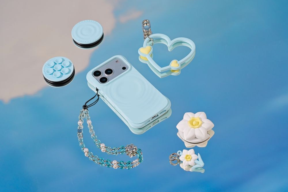 韓星狂愛CASETiFY水波紋手機殼再出新色！最新「柔霧藍＋水仙花支架」太夢幻、根本仙氣爆表組合！-7