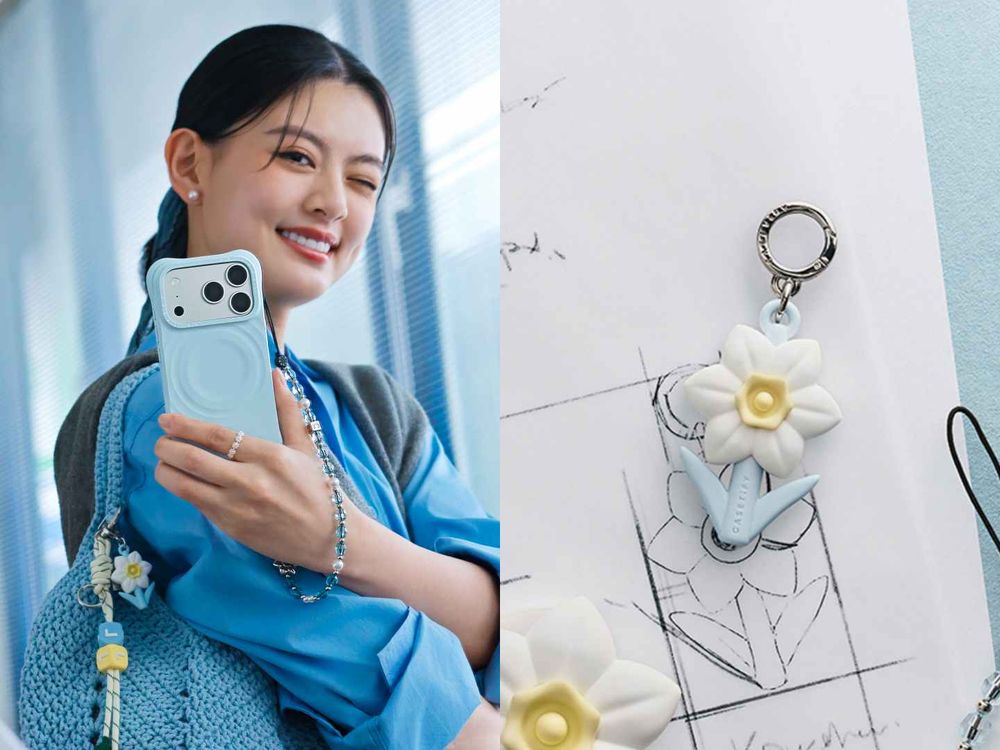 韓星狂愛CASETiFY水波紋手機殼再出新色！最新「柔霧藍＋水仙花支架」太夢幻、根本仙氣爆表組合！-8