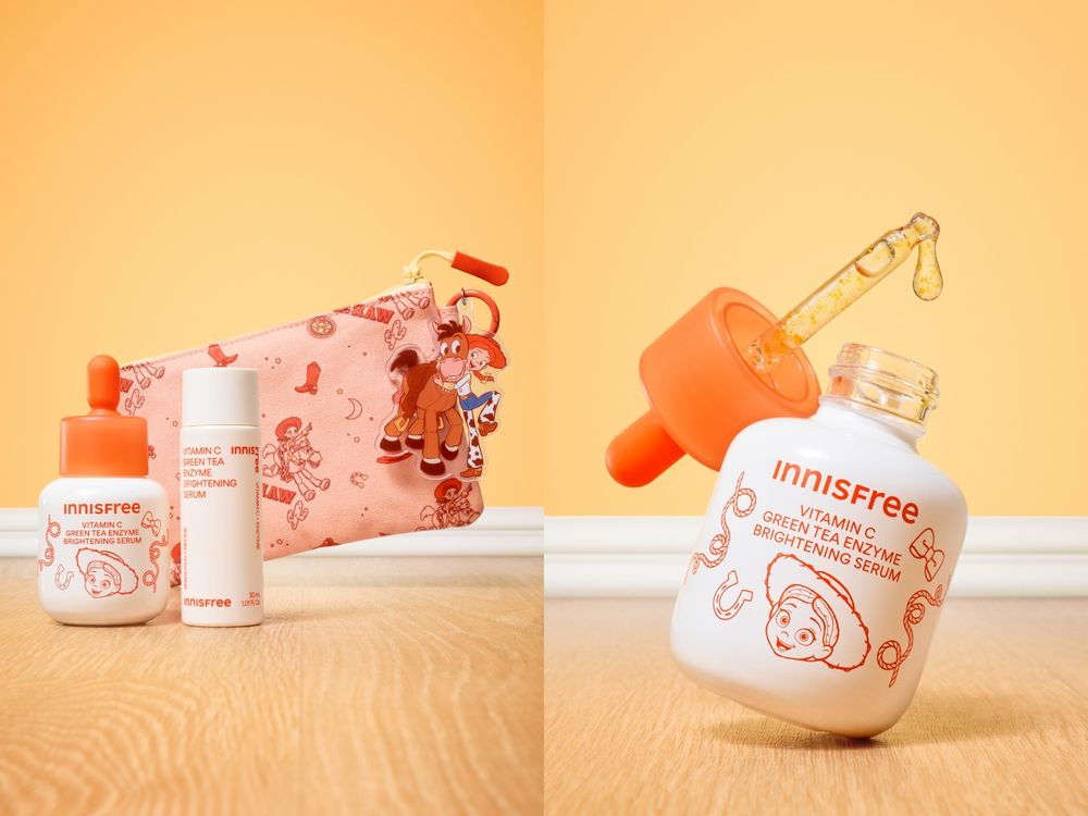 2026最萌美妝聯名！INNISFREE攜手《玩具總動員5》，三眼怪、翠絲變身人氣精華、彈簧狗蜜粉可愛瘋，整套都想收藏！-2