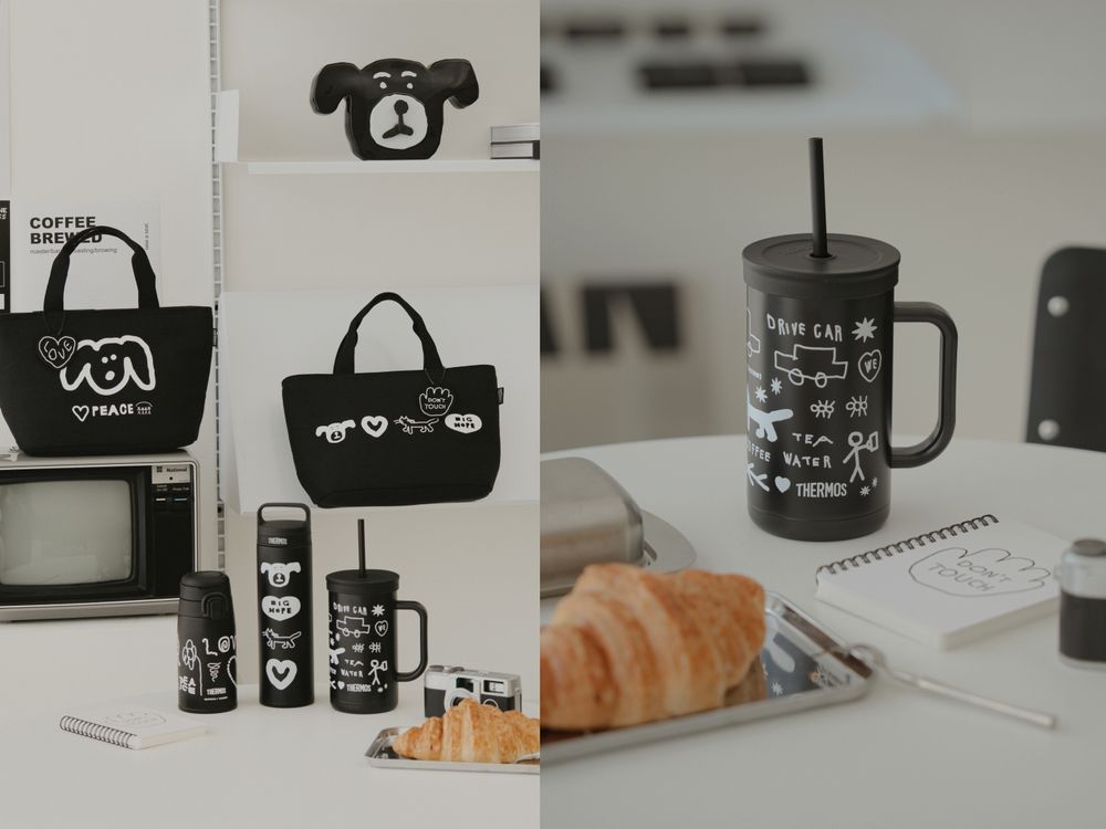 膳魔師跟韓妞最愛INAPSQUARE聯名了！超可愛限定「黑白狗狗保溫杯、帆布袋」全都想帶回家！-7
