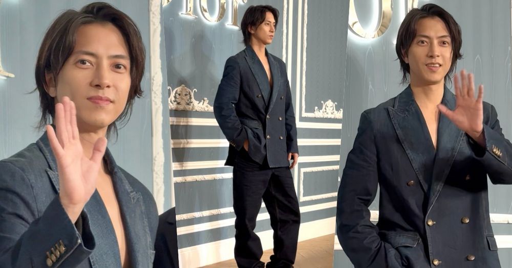 日本男神「山下智久」真的來了！降臨DIOR台北101活動！深V牛仔外套開到極限、胸肌線條太養眼！-1