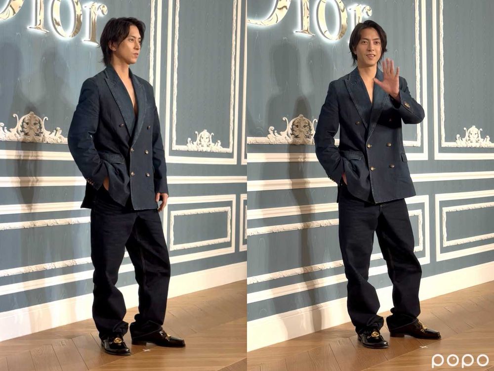 日本男神「山下智久」真的來了！降臨DIOR台北101活動！深V牛仔外套開到極限、胸肌線條太養眼！-2
