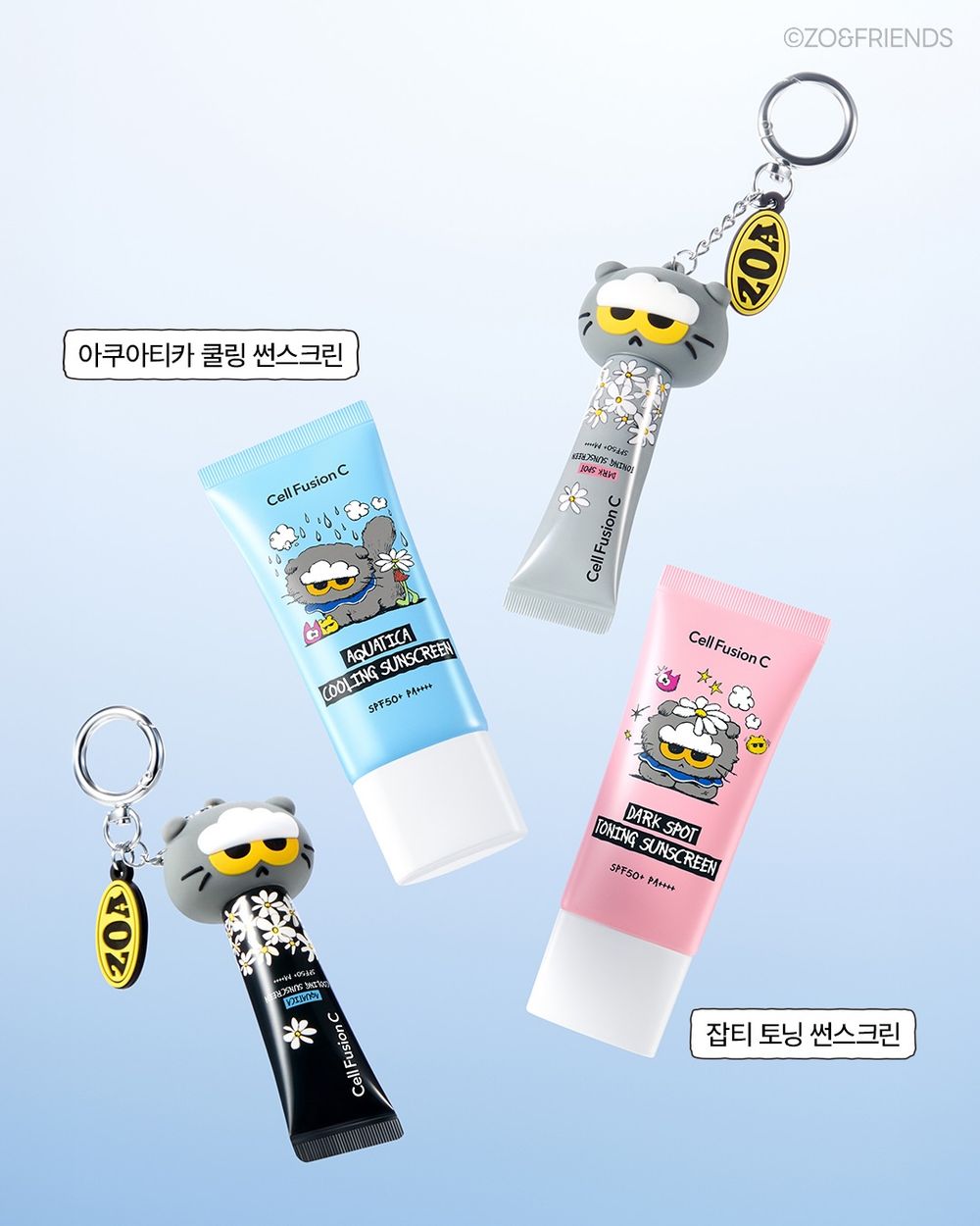 GD的貓又來賺飼料錢！Cell Fusion C防曬聯名「ZOA雲朵貓」洗版全網，藍色降溫、粉色濾鏡、紅色醫美級一次收！-3