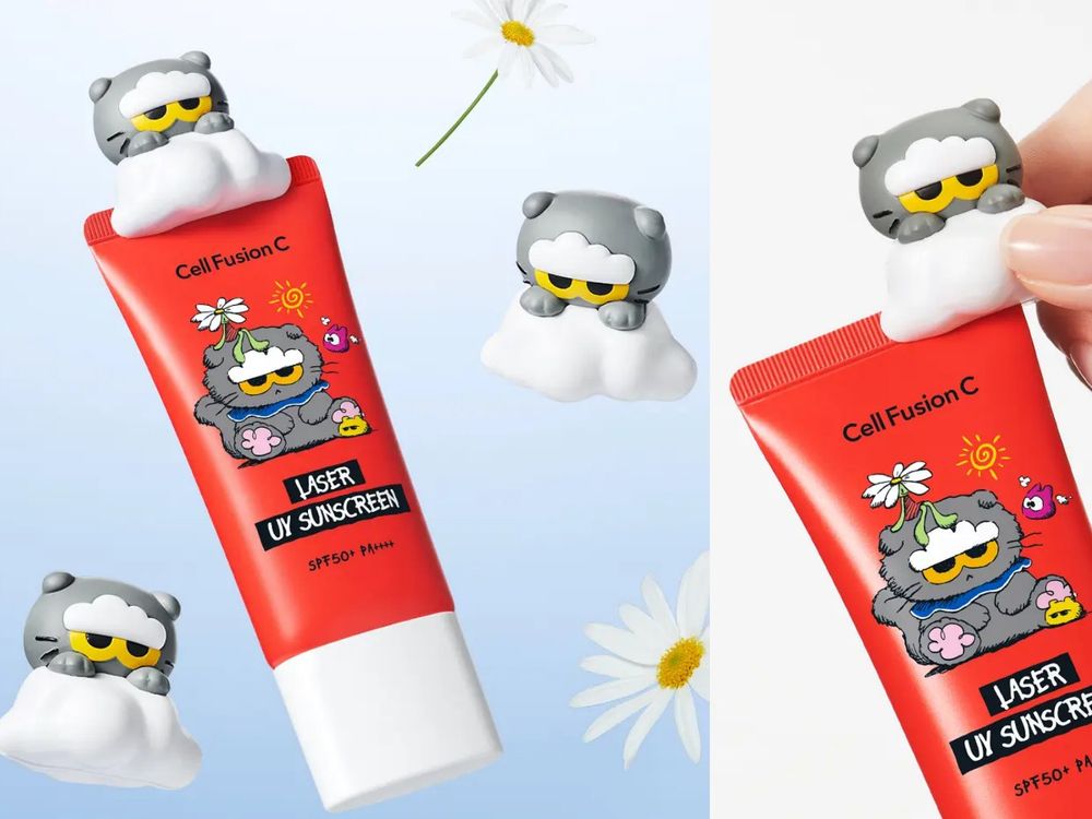 GD的貓又來賺飼料錢！Cell Fusion C防曬聯名「ZOA雲朵貓」洗版全網，藍色降溫、粉色濾鏡、紅色醫美級一次收！-14
