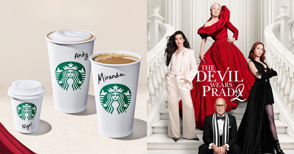 星巴克跟《穿著Prada的惡魔2》聯名了！米蘭達限定那堤超濃郁、安迪「燕麥卡布奇諾」必喝！-1