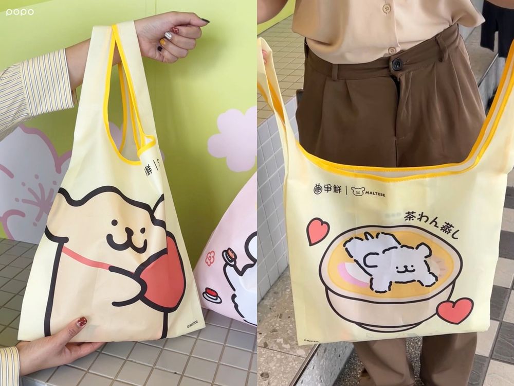 爭鮮跟線條小狗聯名啦！萌翻「鮮蝦壽司小金毛吊飾、Maltese茶碗蒸購物袋」全都太想要！-4