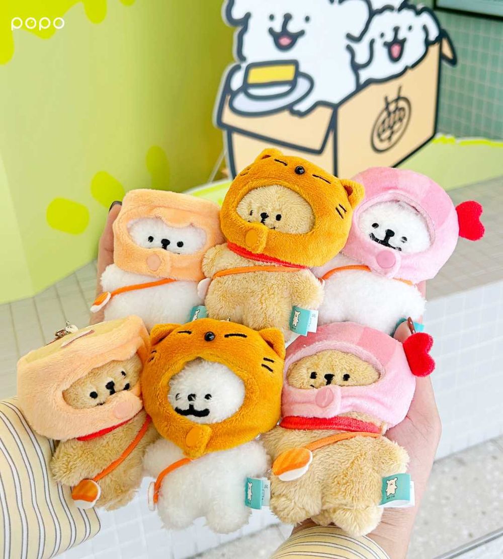 爭鮮跟線條小狗聯名啦！萌翻「鮮蝦壽司小金毛吊飾、Maltese茶碗蒸購物袋」全都太想要！-9