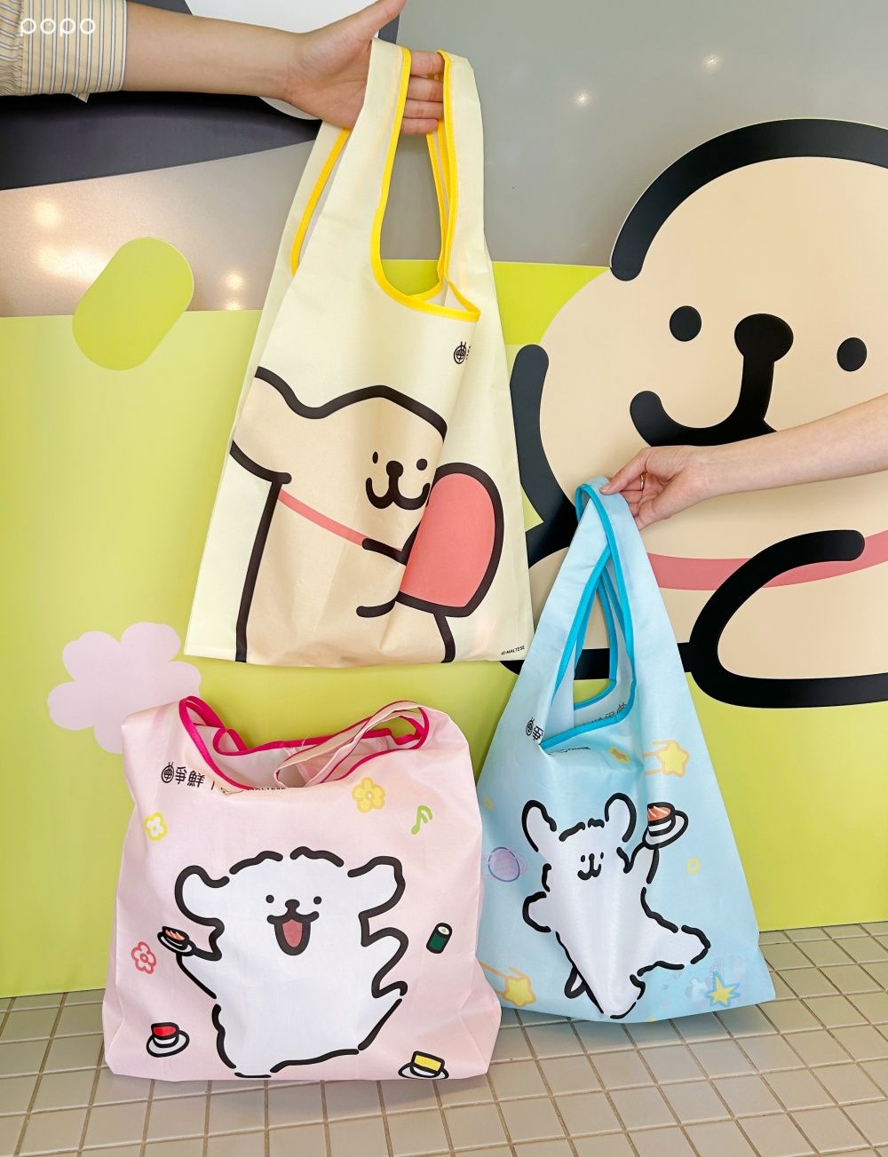 爭鮮跟線條小狗聯名啦！萌翻「鮮蝦壽司小金毛吊飾、Maltese茶碗蒸購物袋」全都太想要！-17