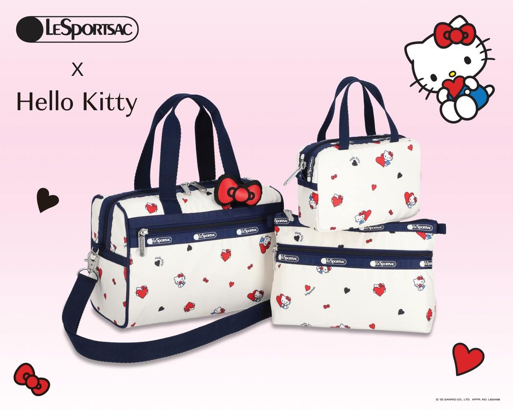 Hello Kitty聯名熱潮持續中！LeSportsac「滿滿愛心＋蝴蝶結」甜美爆擊、居然還有小化妝包！-2