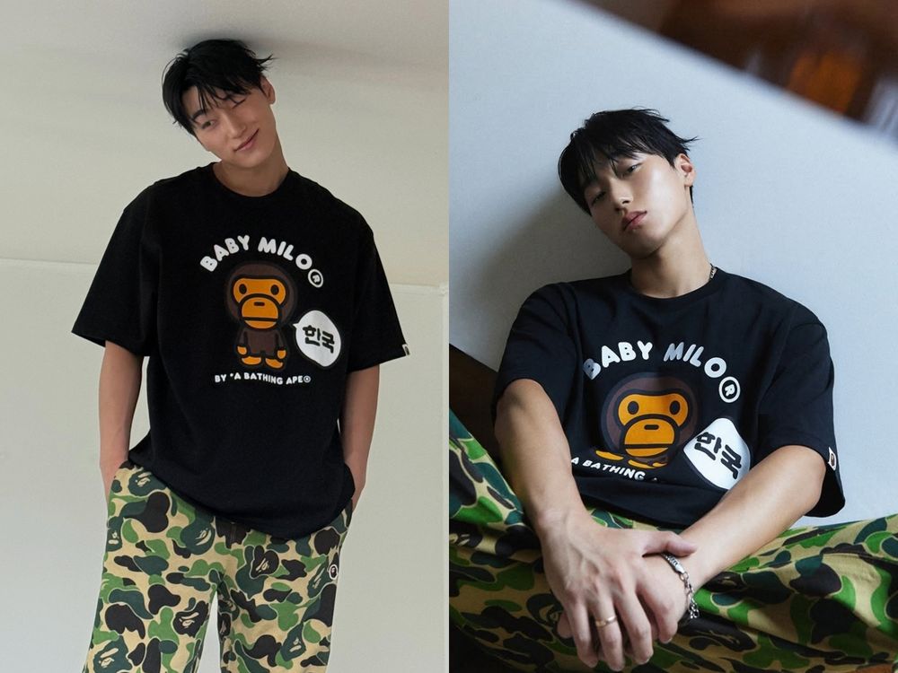 這男人穿什麼都性感！ATEEZ崔傘拍攝BAPE形象「連帽外套半開」超犯規、同款白T也想擁有！-4