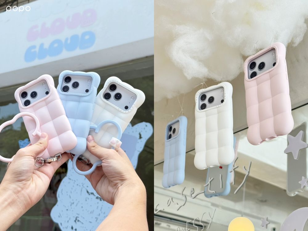 波紋手機殼勁敵來了？！CASETiFY新爆款「雲朵手機殼」澎澎棉花白、棉花糖粉超療癒！雲朵腕帶要一套收！-15