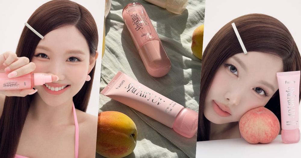 娜璉同款蜜桃肌席捲日韓！fwee「粉嫩妝前乳＋搖搖定妝噴霧」底妝＋蜜粉＋定妝兩步驟搞定，毛絨絨軟萌霧感底妝太高級！-1