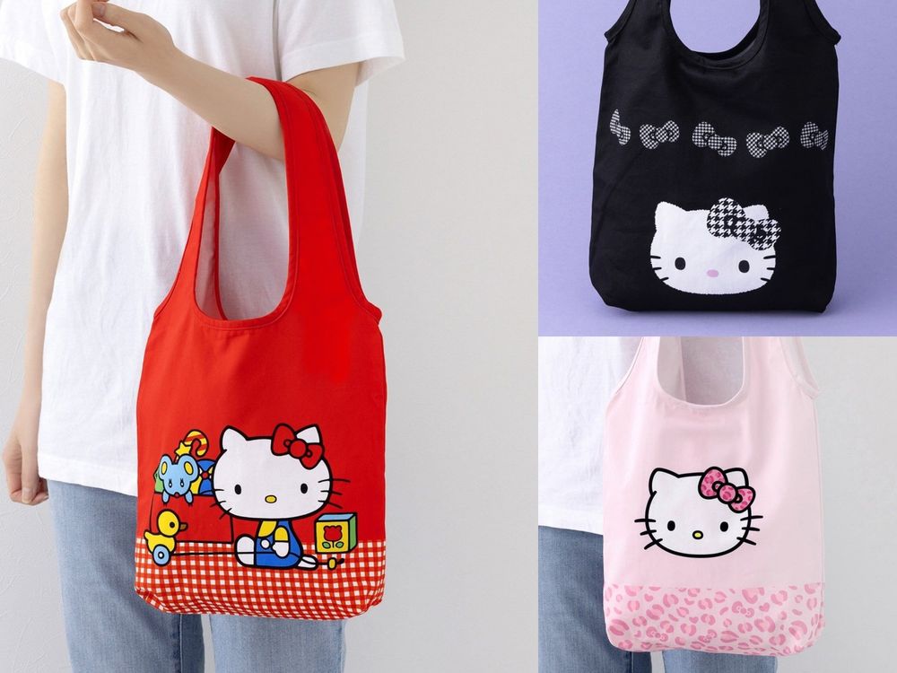 3COINS跟Hello Kitty聯名啦！超可愛「復古紅白Kitty托特包、大頭凱蒂貓髮圈」百元就能帶回家！-3