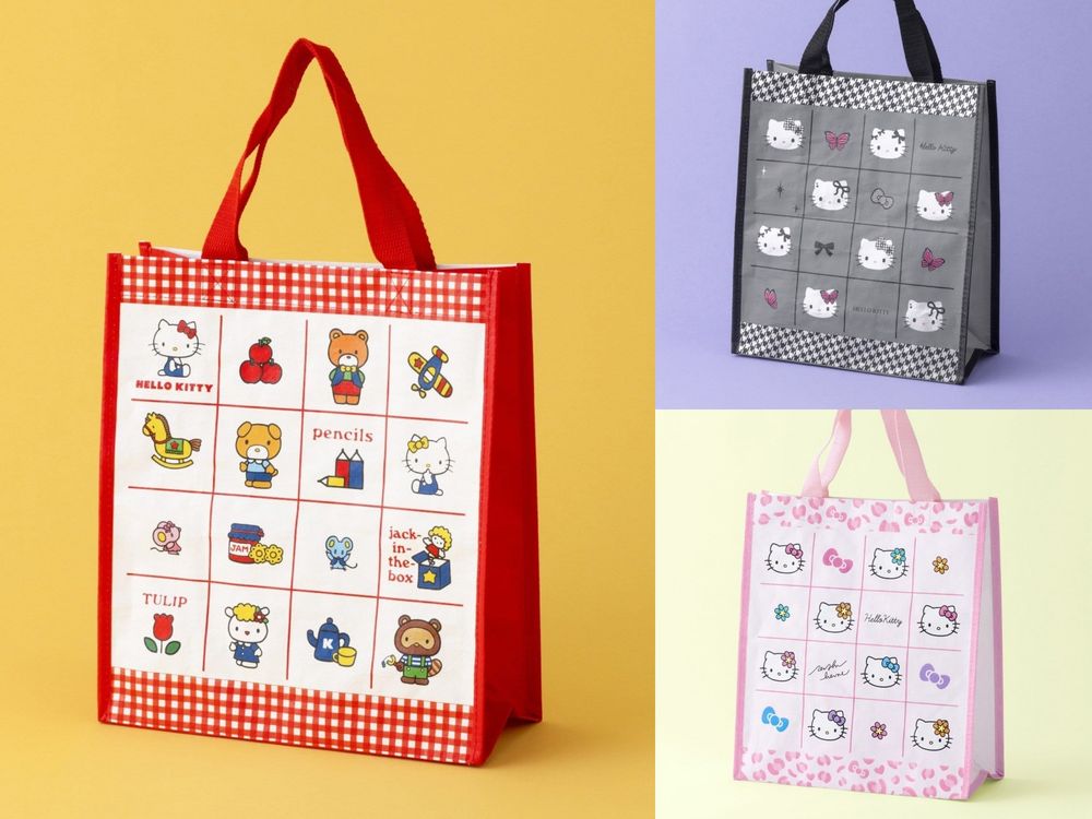 3COINS跟Hello Kitty聯名啦！超可愛「復古紅白Kitty托特包、大頭凱蒂貓髮圈」百元就能帶回家！-4