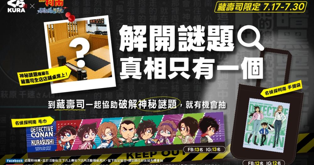 藏壽司最新扭蛋是《名偵探柯南》！24款劇場版角色「徽章&吊飾」限時兩週登場、滿額再送聯名杯墊！-14